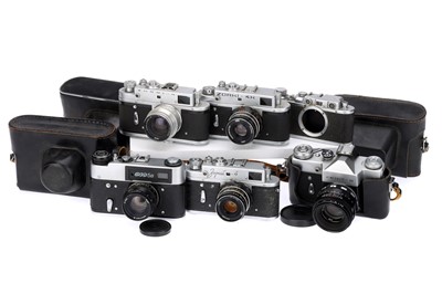 Lot 235 - A Selection of Six Soviet Era 35mm Cameras