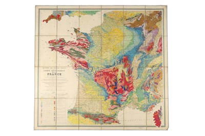 Lot 303 - Large Geological Map - Carte Géologique de la France