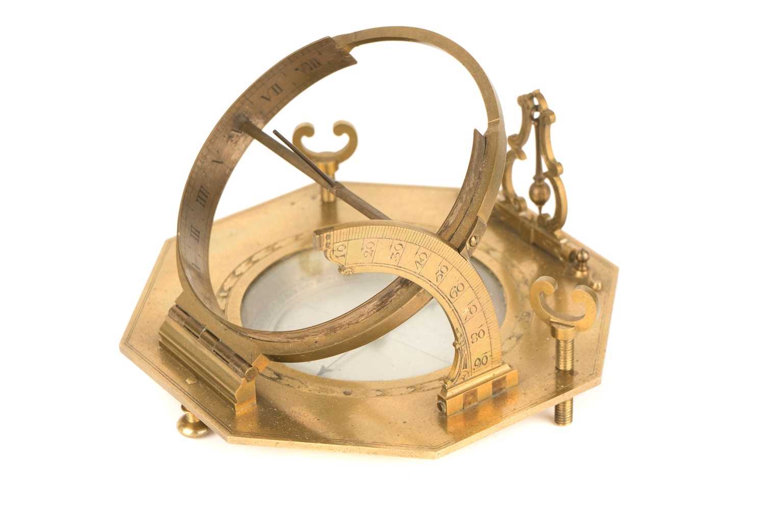 Lot 121 - A Large Brass Equinoctial Sundial,