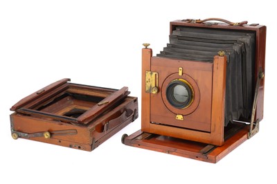 Lot 543 - Two Full Plate Mahogany & Brass Cameras