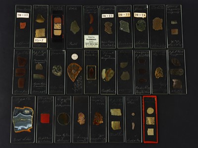 Lot 262 - A Fine Collection of 28 Early Rock Section Microscope Slides