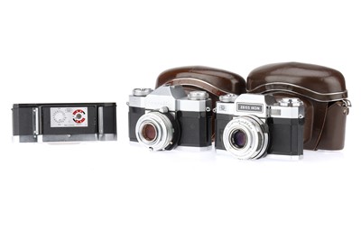 Lot 174 - Two  Zeiss Ikon Contaflex 35mm SLR cameras