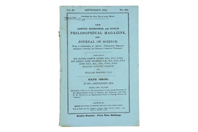 Lot 337 - MILLIKAN, R. A. (Nobel prize in physics 1923) Period Journals & Articles