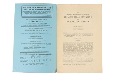 Lot 337 - MILLIKAN, R. A. (Nobel prize in physics 1923) Period Journals & Articles