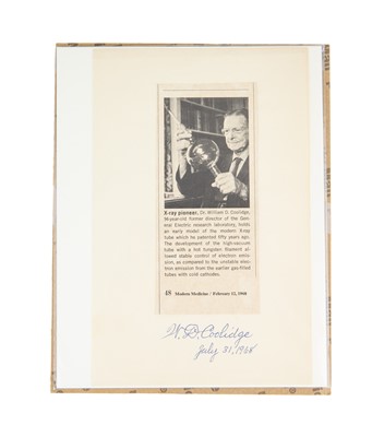 Lot 306 - Dr. William D. Coolidge, Signed Image
