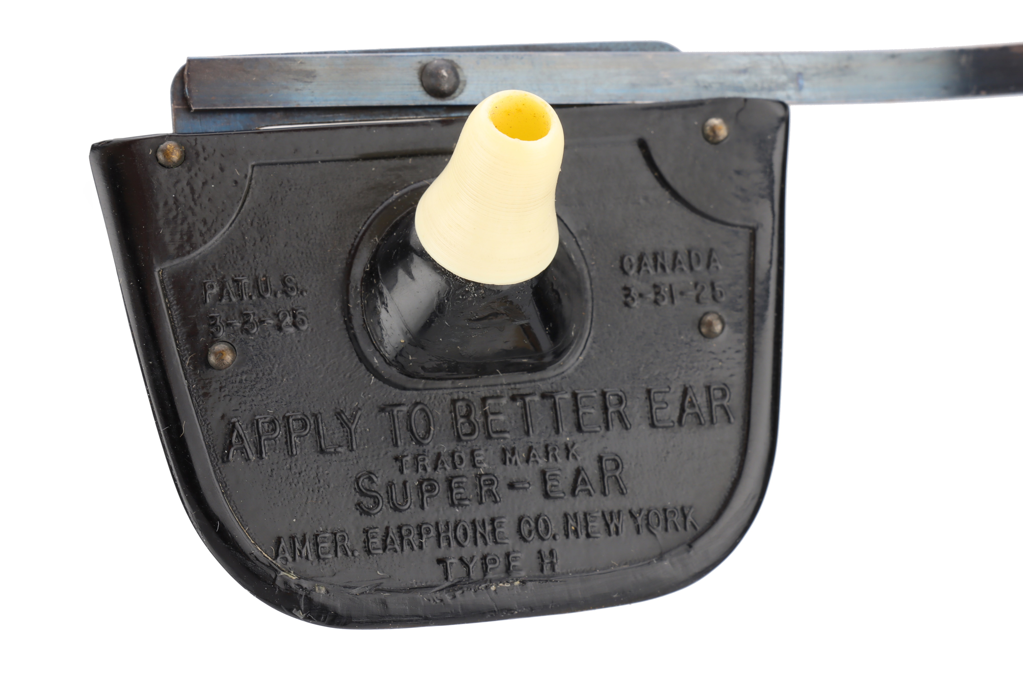 Lot 175 Ear Trumpets, Hearing Aid and Stethoscope,