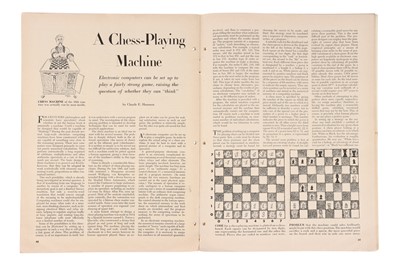 Lot 344 - Claude E. Shannon, A Chess Playing Machine