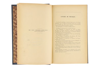 Lot 66 - La Theorie du Rayonnement et les Quanta, Einstein; Curie; Plank, Rutherford, et al.