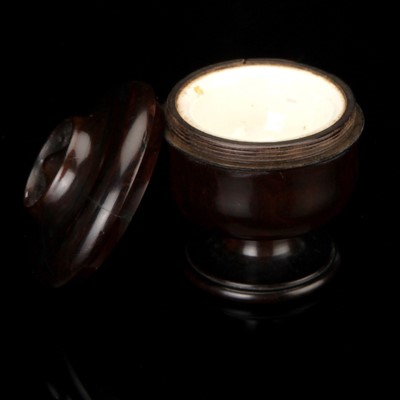 Lot 82 - A Finely Turned Rosewood Ointment Pot