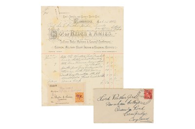Lot 63 - Ernst Rutherford, Receipt & Envelope