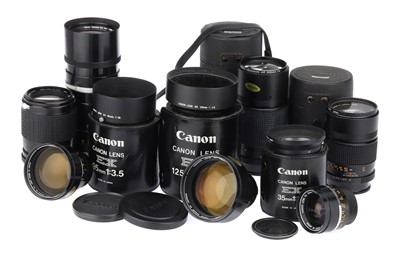 Lot 277 - A Selection of Canon and Konica SLR Camera Lenses