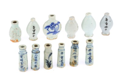 Lot 716 - 12 Antique Chinese Single Dose Medicine Bottles