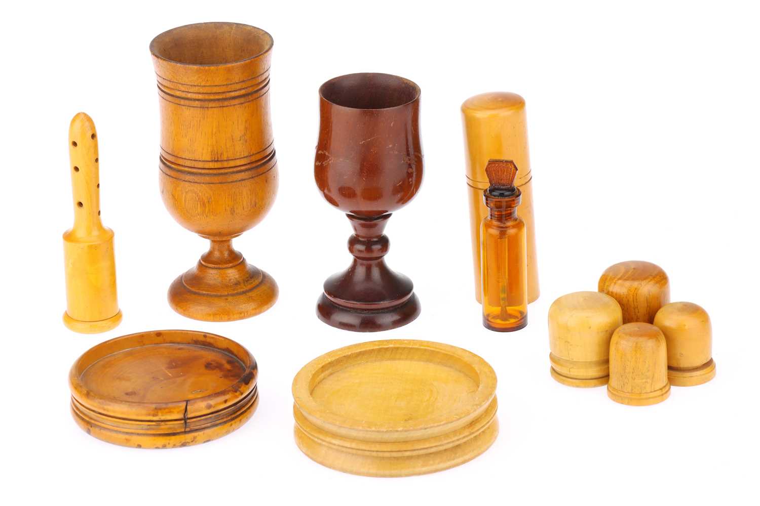 Lot 717 - Wooden Apothecary Items