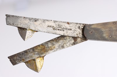 Lot 744 - Medical Bleeding, Three French Scarificators and Two English Fleams