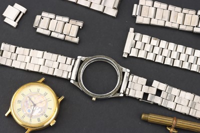 Lot 841 - A 9ct Gold Watch + Rolex Wristband & Parts