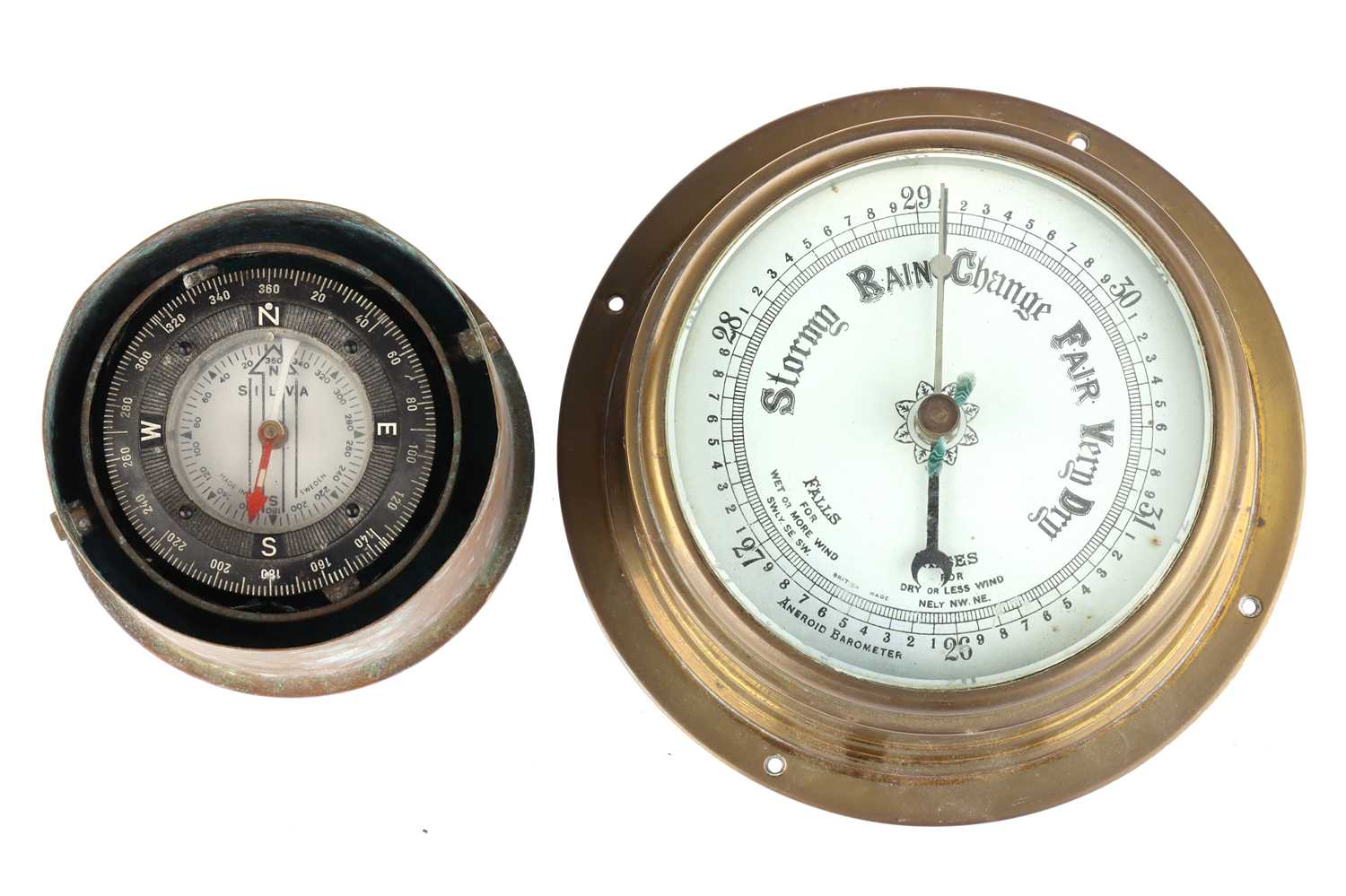 Lot 776 - Ship's Barometer and A Boat Compass,
