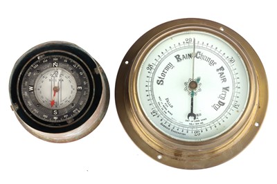 Lot 776 - Ship's Barometer and A Boat Compass