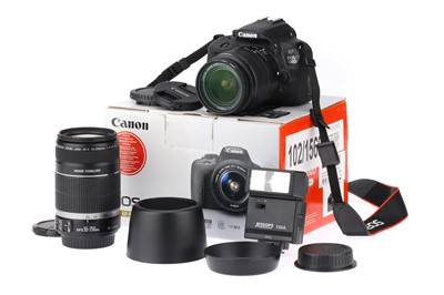 Lot 432 - A Canon 100D Digital APS-C SLR Camera Outfit