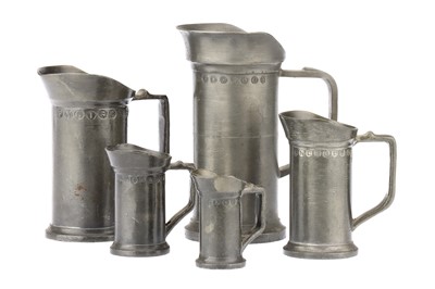 Lot 764 - Set of 5 German Pewter Fluid Capacity Measures