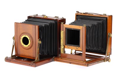 Lot 549 - A London & Paris Optic Royalty Mahogany & Brass View Camera