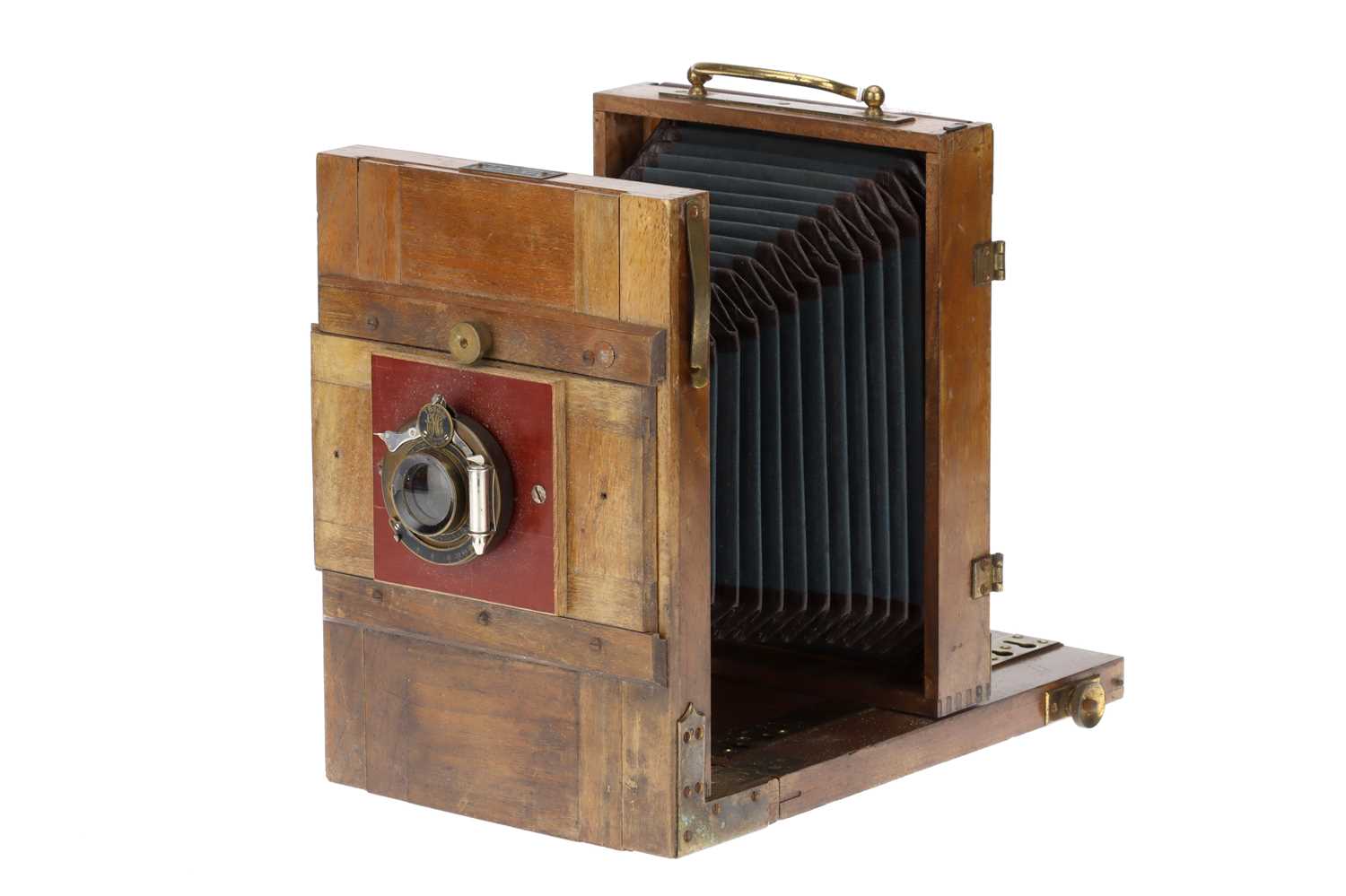 Lot 539 - A Continental Mahogany Tailboard Camera,