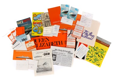 Lot 830 - A Good Selection of Cunard Queen Elizabeth 2 Shipping Ephemera