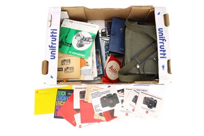 Lot 591 - A Mixed Selection of Leica Literature and Accessories