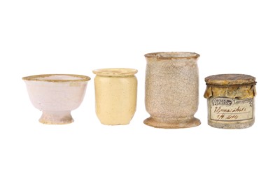 Lot 182 - Four  Early Apothecary Salve Pots