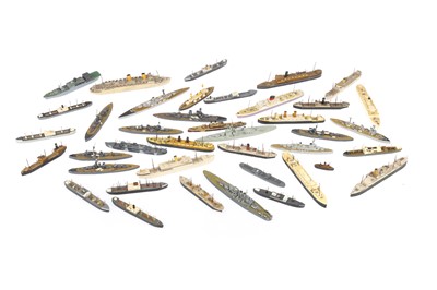 Lot 448 - A Large Collection of Waterline Wooden Model Ships