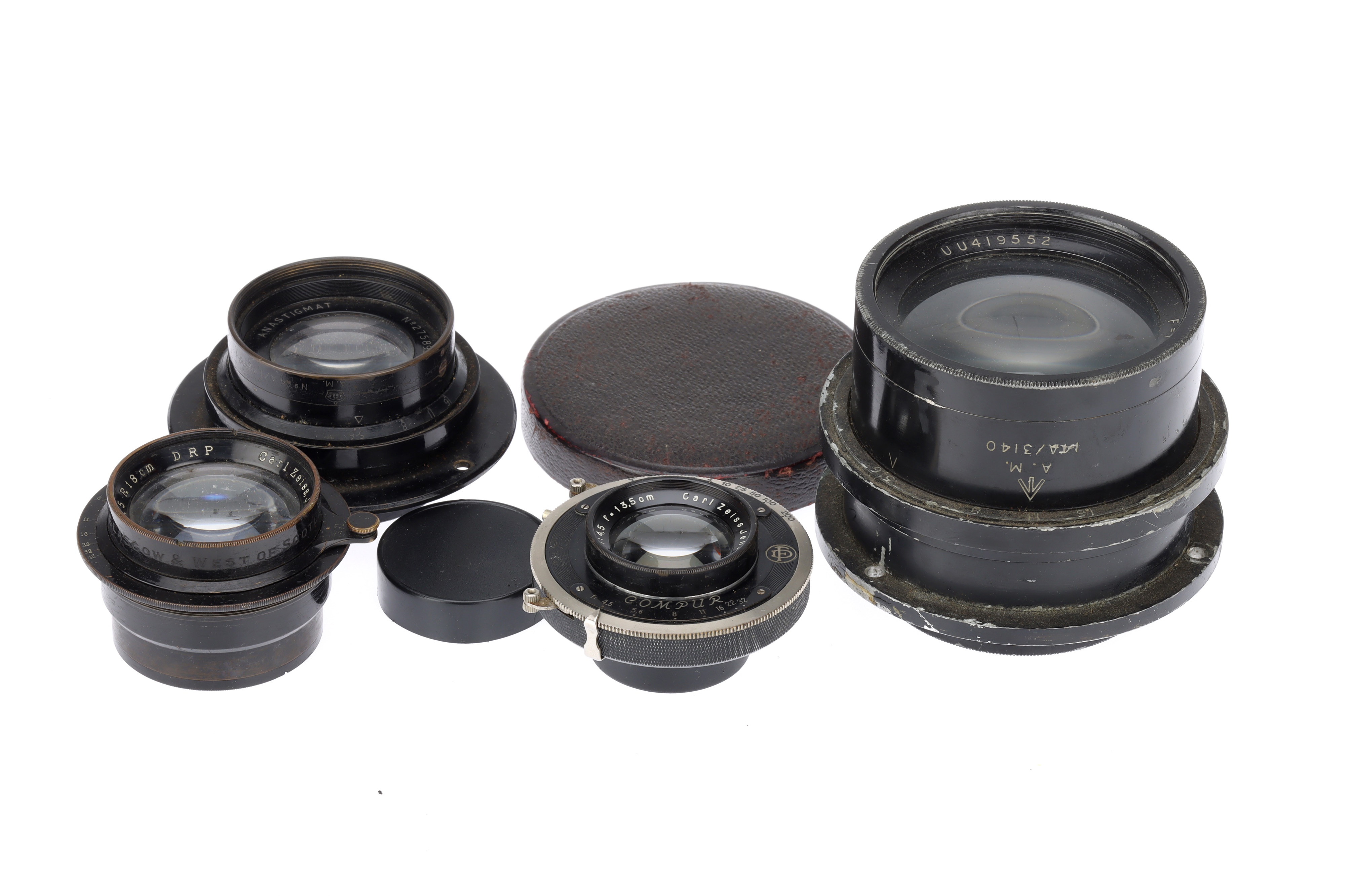 Small Lens Sample Box Lot 838 - A Selection of Four Large Format Lenses,