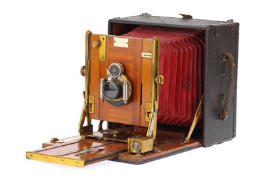 Lot 878 - A Junior Sanderson Hand & Stand Mahogany & Brass Camera