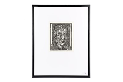 Lot 397 - STEPHEN ALCORN, Linocut, F Scott Fitzgerald