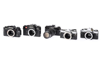 Lot 680 - A Selection of Olympus and Leica SLR 35mm Bodies