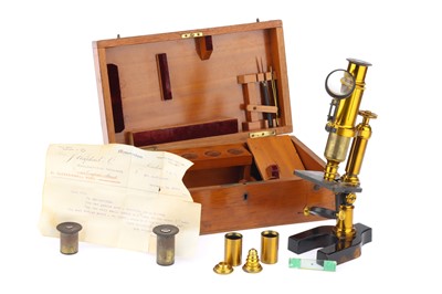 Lot 164 - A French Brass Compound Microscope