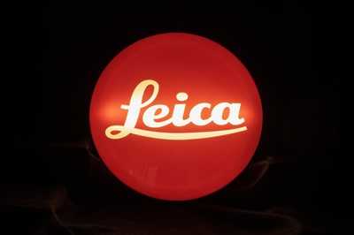 Lot 70 - An Illuminated Leica Red Dot Shop Display Advertising Sign