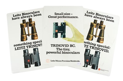 Lot 554 - Three Large Leica Trinovid Binoculars Advertising Display Signs