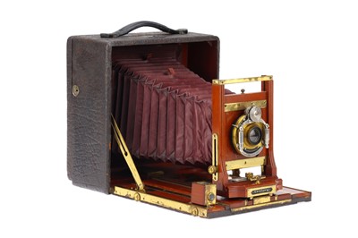 Lot 880 - A Century Camera Grand Folding Mahogany & Brass Camera