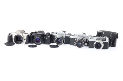 Lot 127 - Five Canon and Miranda 35mm Cameras