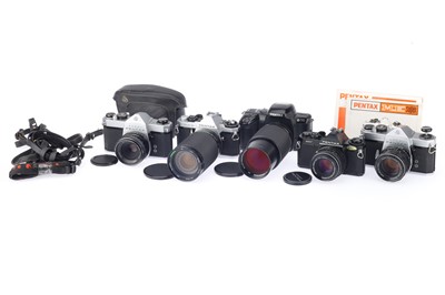 Lot 219 - A Selection of Five Pentax SLR 35mm Cameras