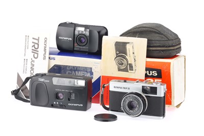 Lot 211 - Three Olympus Compact 35mm Film Cameras