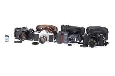 Lot 237 - Three Asahi Pentax SLR Cameras and a Nikon Coolpix Digital Camera