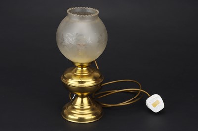 Lot 852 - A Brass Based Electric Lamp