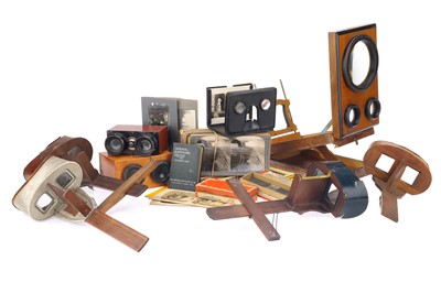 Lot 657 - Collection of Stereo Viewers, Parts & Cards