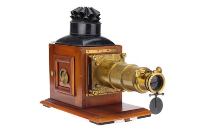 Lot 655 - Brass & Mahogany Magic Lantern