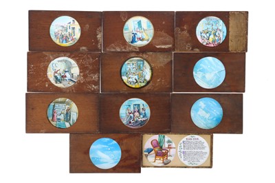 Lot 672 - A Collection of 11 Mahogany Framed Magic Lantern Slides