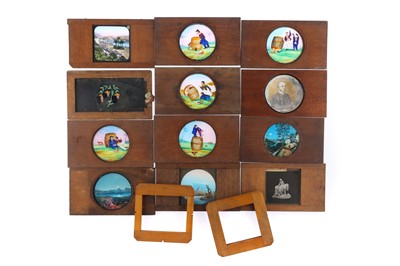 Lot 682 - A Collection of Mahogany Framed Victorian Magic Lantern Slides