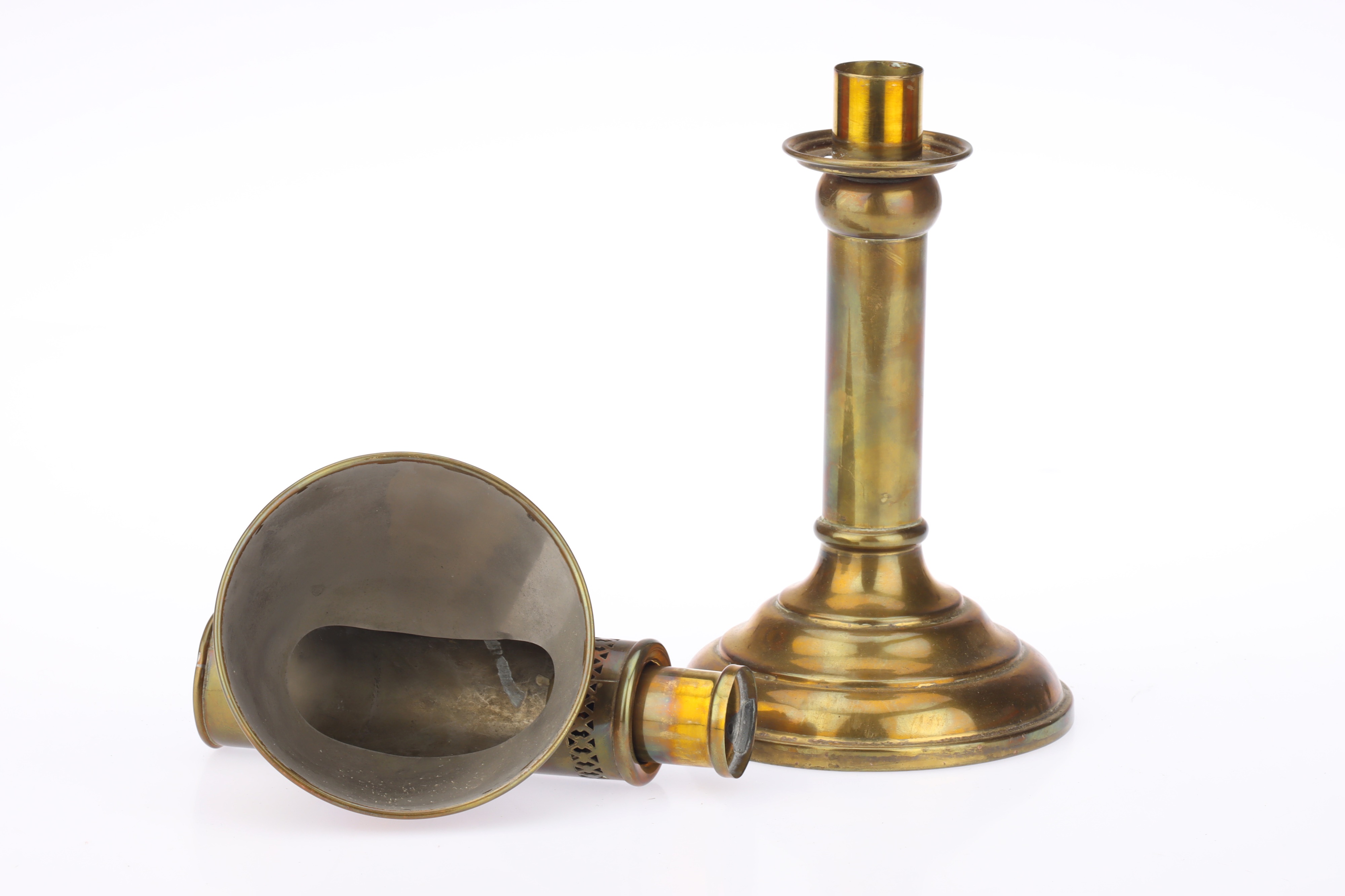 Lot 865 A Brass Candle Reading Lamp,