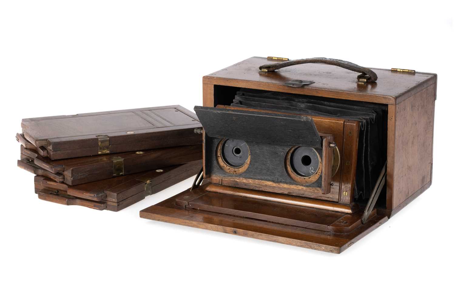 Lot 257 - An Interesting Home-Made Mahogany Stereo Camera