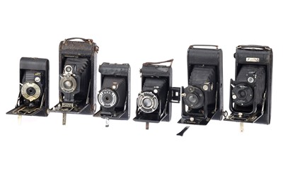 Lot 391 - A Selection of Six Folding Roll Film Cameras