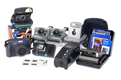 Lot 390 - A Selection of Polaroid and Fujifilm Instant Cameras